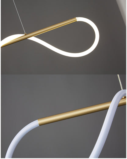 Adjustable Pendant Light Fixture with Remote Dimming 43 in Silicone LED for Kitchen Island Dining Table Modern Hanging Ceiling Lamp Gold Bla