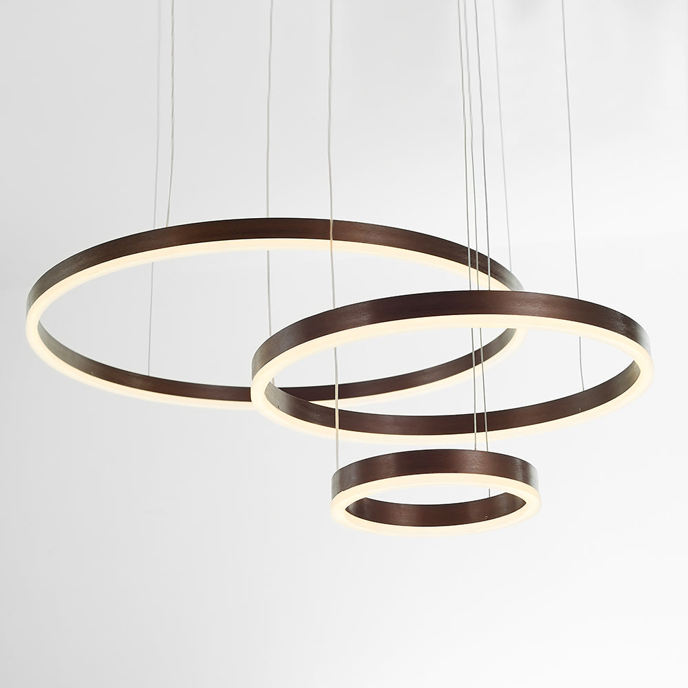 Tiered Ring Pendant Light Modern Metal Circular Chandelier for Dining Room Living Room Bedroom Kitchen Island Adjustable Height LED