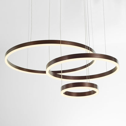 Multi-Ring LED Ceiling Light Fixture Adjustable Height Metal & Acrylic for Dining Room Bedroom Kitchen Modern Hanging Lamp Indoor Lighting D