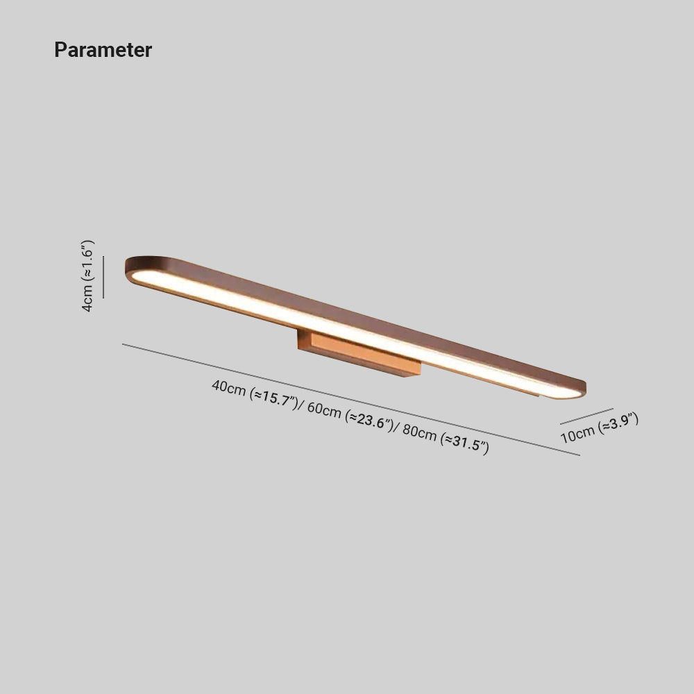 Linear LED Vanity Light for Bathroom Mirror 31-Inch Aluminum Coffee Brown Modern Wall Sconce for Makeup Grooming Dressing Table Fixed Mount
