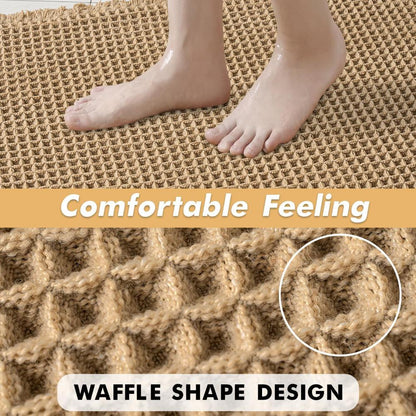 Waffle Bath Mat | Ultra-Absorbent Soft Material for Cozy Comfort