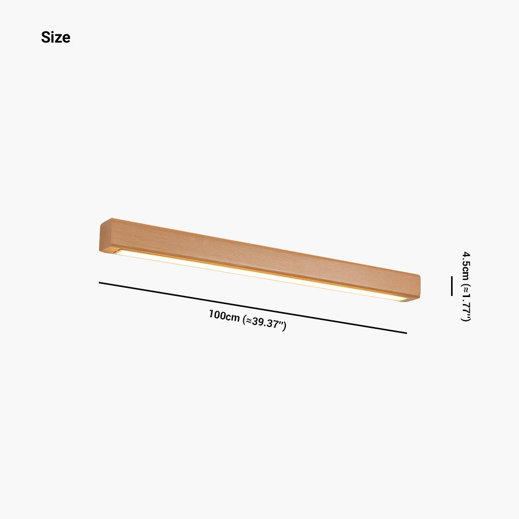 Linear Wood Sconce with Adjustable LED – Natural Beech Finish for Bedroom, Hallway & Contemporary Spaces – Switchable Light Modes – Slim 1.8