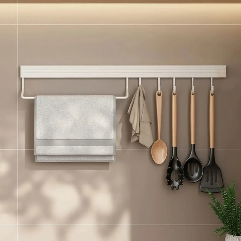 RAILFLOW – No-Drill Kitchen Hanger Rack for Everyday Organization