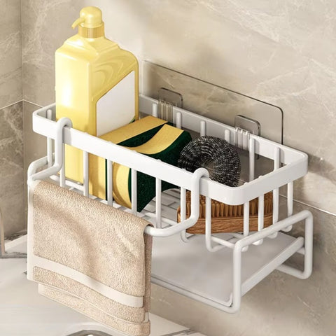Wesley Wall Mounted Drying Rack - Carbon Steel, Compact Storage for Sponges and Towels