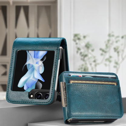 Samsung Galaxy Z Flip Card Holder Case Premium PU Leather Wallet Protection Cover for Flip 3 4 5 6 7 8 with Multiple Card Slots