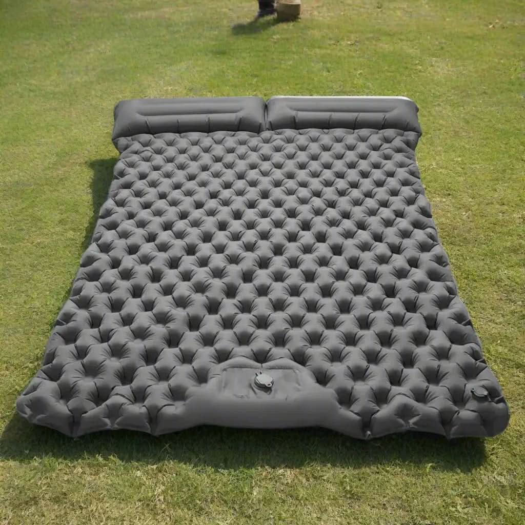WanderRuhe | Ultra-Light Self-Inflating Double Hiking Mat with Auto-Inflation Technology | Spacious and Portable for Comfortable Camping