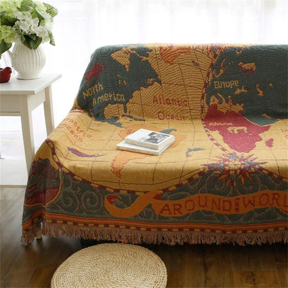 WANDERSCAPE – Vintage Map Blanket for Cozy Everyday Living