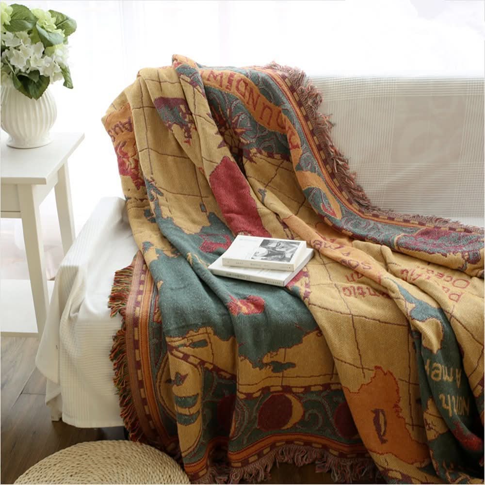 WANDERSCAPE – Vintage Map Blanket for Cozy Everyday Living