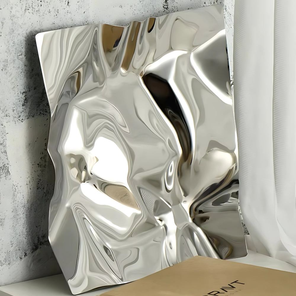 Wanderlust Decorative Tray for Coffee Table - Hand-Polished Stainless Steel, Modern Design