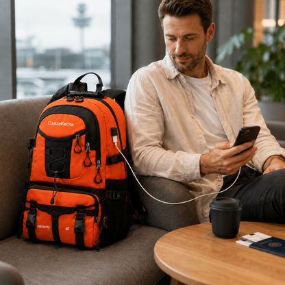 40L Hiking Backpack with USB Charging Port for Multi-Day Treks & Camping Trips – Water-Resistant Outdoor Daypack with Laptop Sleeve