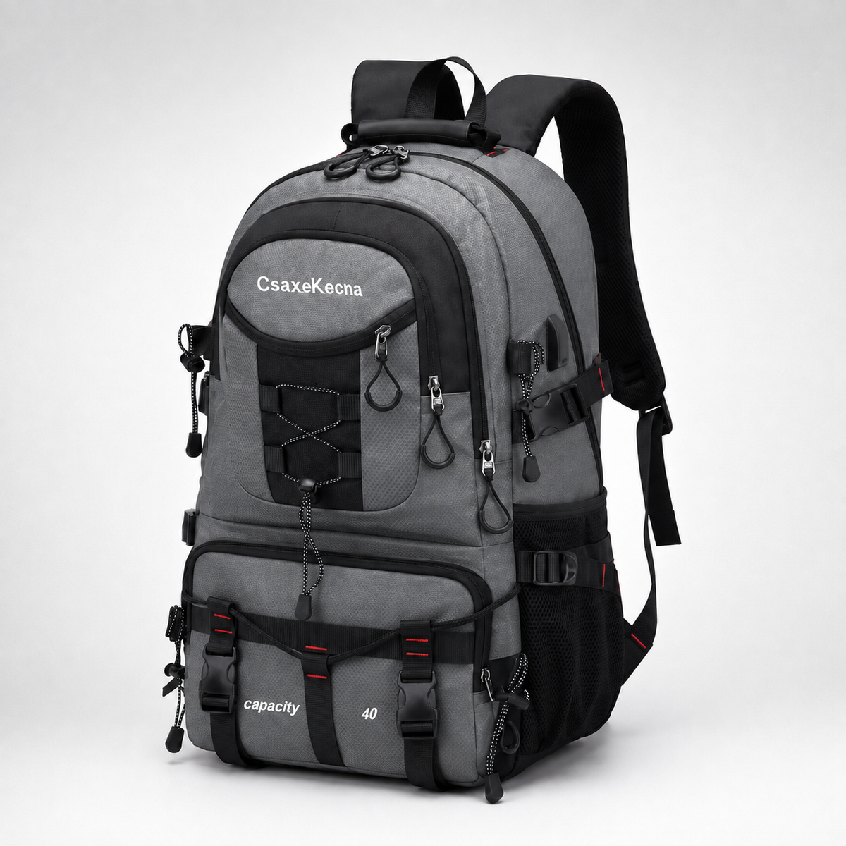 40L Hiking Backpack with USB Charging Port for Multi-Day Treks & Camping Trips – Water-Resistant Outdoor Daypack with Laptop Sleeve