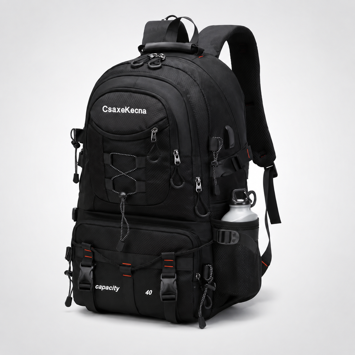 40L Hiking Backpack with USB Charging Port for Multi-Day Treks & Camping Trips – Water-Resistant Outdoor Daypack with Laptop Sleeve