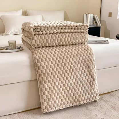 CozyNest | Fleece Blanket for Sofa & Bed with Breathable Comfort | Stylish Design for Year-Round Warmth