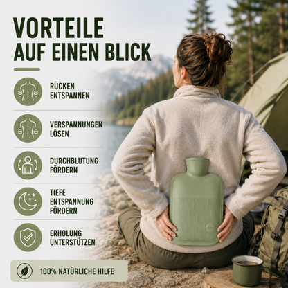 Hot Water Bottle 68 oz Leak-Proof – Soothing Heat for Cold Days, Hands & Feet – PVC Fill Pouch with Soft Touch – Portable Warmth for Bed
