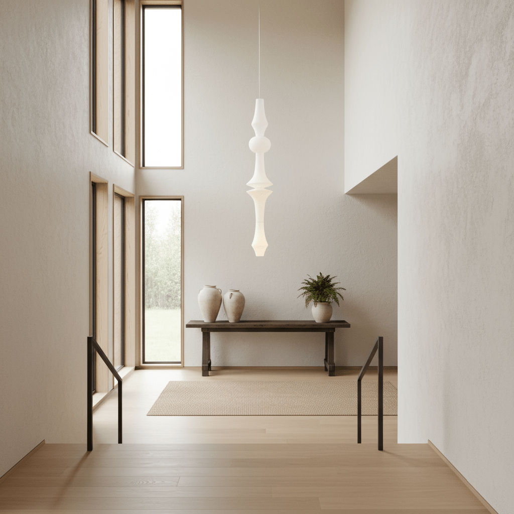 Handcrafted Paper Lantern Ceiling Light White Drum Shade Hanging Fixture E26 E27 Socket Bedroom Living Room Dining Room Ambient Glow Modern