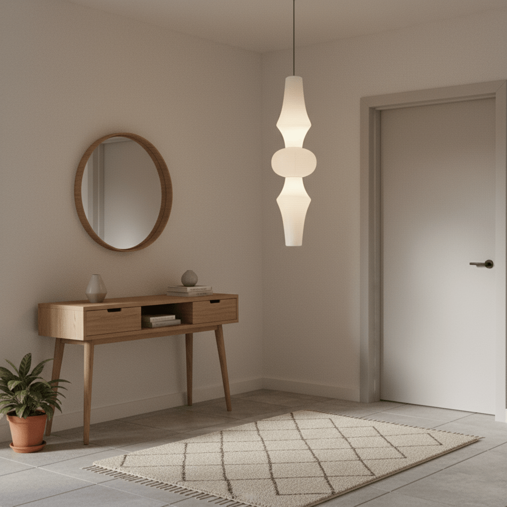 Handcrafted Paper Lantern Ceiling Light White Drum Shade Hanging Fixture E26 E27 Socket Bedroom Living Room Dining Room Ambient Glow Modern