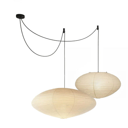 Handmade Rice Paper Sphere Pendant Lamp for Dining Room & Bedroom | Sculptural Ceiling Fixture with Adjustable Cord | E26 Edison Bulb Compat