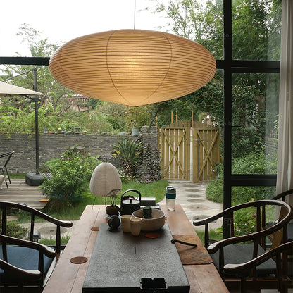 Handmade Rice Paper Sphere Pendant Lamp for Dining Room & Bedroom | Sculptural Ceiling Fixture with Adjustable Cord | E26 Edison Bulb Compat