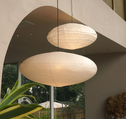 Handmade Rice Paper Sphere Pendant Lamp for Dining Room & Bedroom | Sculptural Ceiling Fixture with Adjustable Cord | E26 Edison Bulb Compat