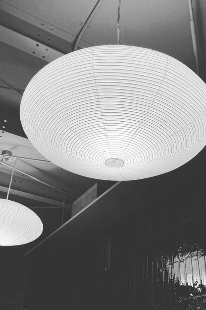 Handmade Rice Paper Sphere Pendant Lamp for Dining Room & Bedroom | Sculptural Ceiling Fixture with Adjustable Cord | E26 Edison Bulb Compat