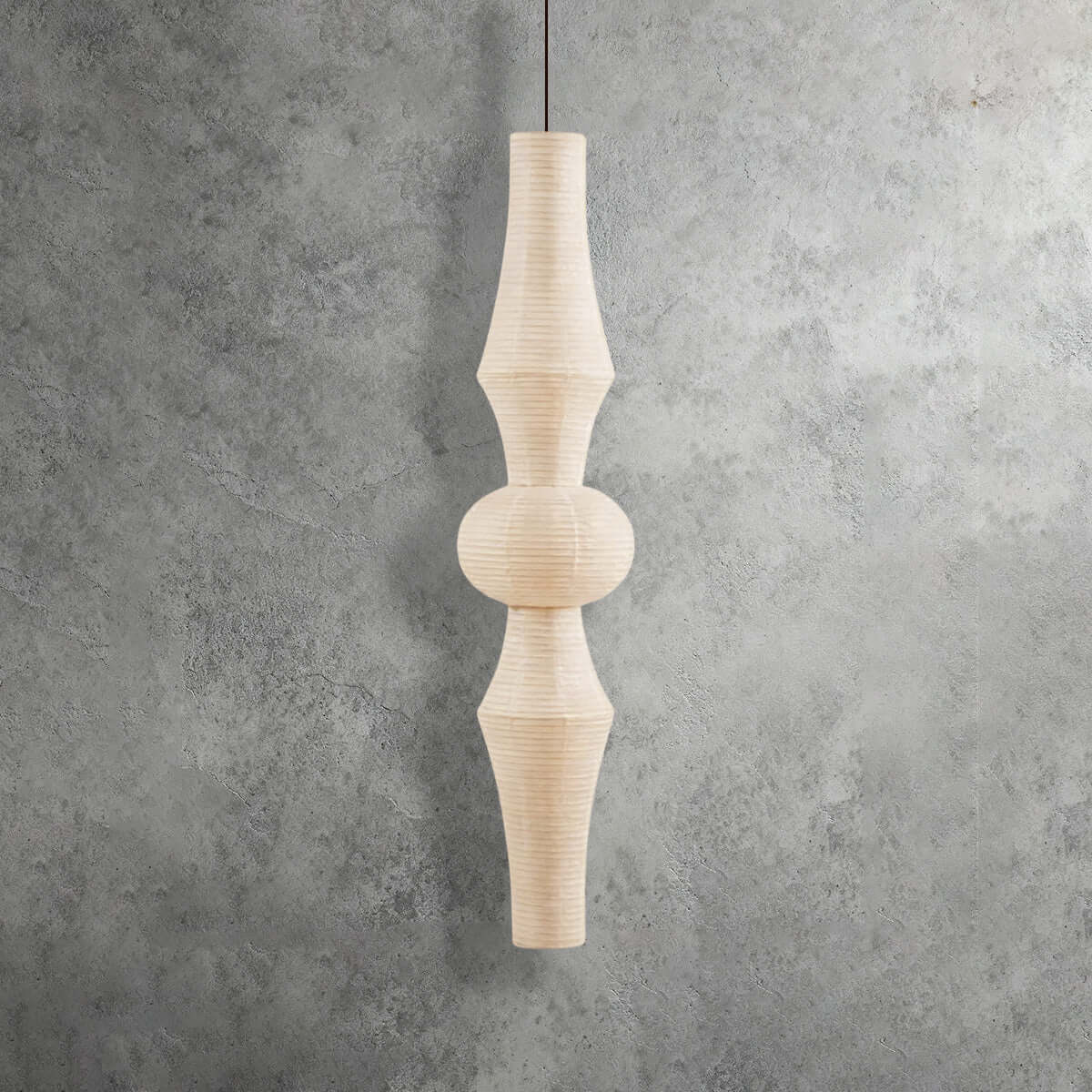 Overhead Hanging Fixture with Paper Shade for Kitchen Island or Breakfast Nook | Cylindrical Drop Lamp in White or Warm Tone | E26 Socket Ce