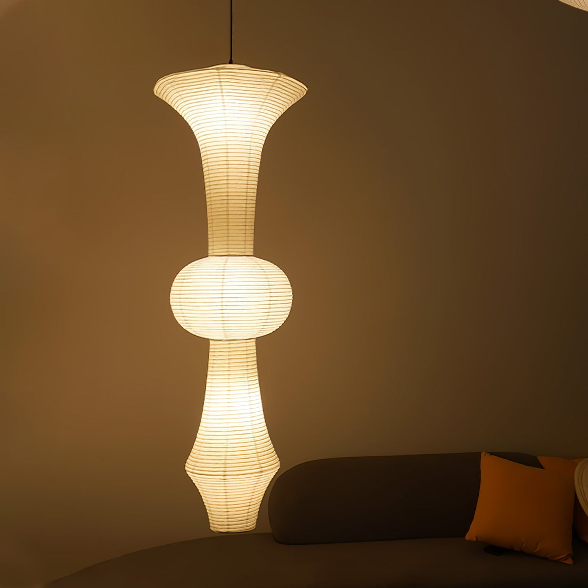 Handcrafted Paper Lantern Ceiling Light White Drum Shade Hanging Fixture E26 E27 Socket Bedroom Living Room Dining Room Ambient Glow Modern