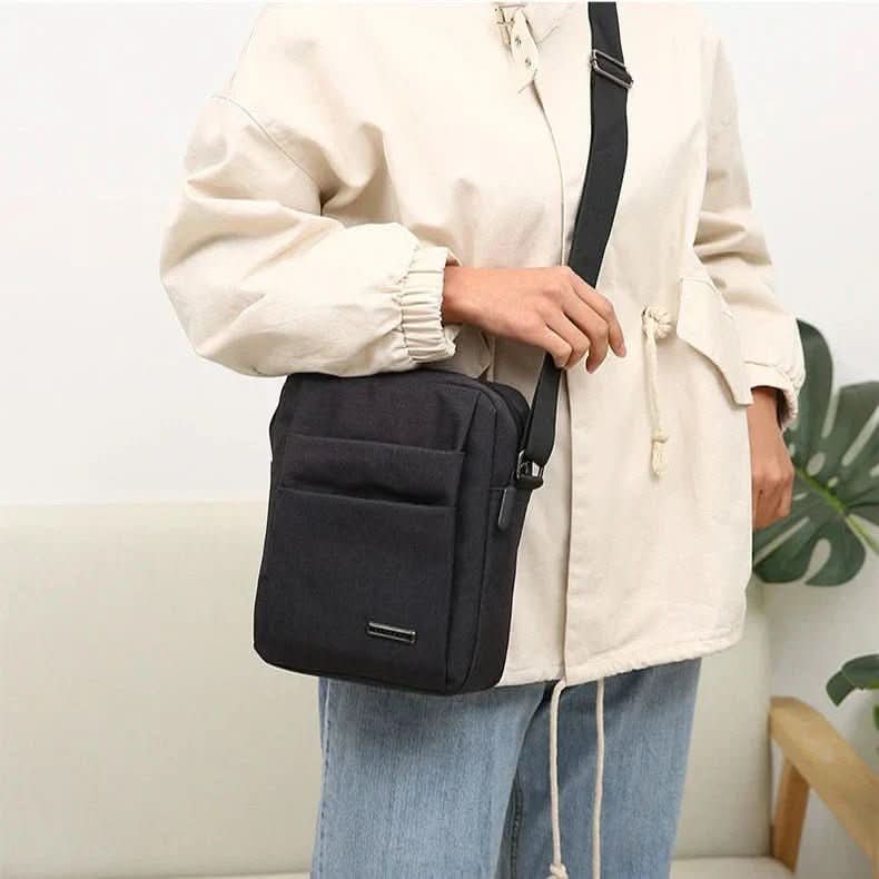 Crossbody Sling Bag for Men with Water-Resistant Fabric and Hidden Security Pocket – Compact Daily Carry Chest Pack for Commuting