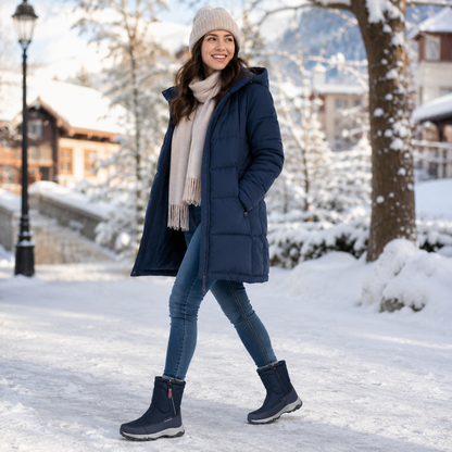 Insulated Waterproof Snow Boots for Women – Slip-Resistant Winter Footwear with Plush Lining for Cold Weather