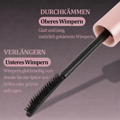 Waterproof Volumizing Mascara for Long Lashes with Precision Comb Brush – Clump-Free Definition & All-Day Wear for Sensitive Eyes & Contact