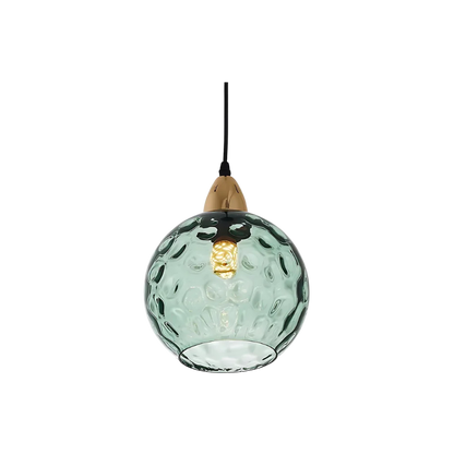Textured Glass Globe Hanging Light 7.9 Inch Dining Room Island Fixture Adjustable Height Modern Sphere Pendant Minimalist Ceiling Lamp for K