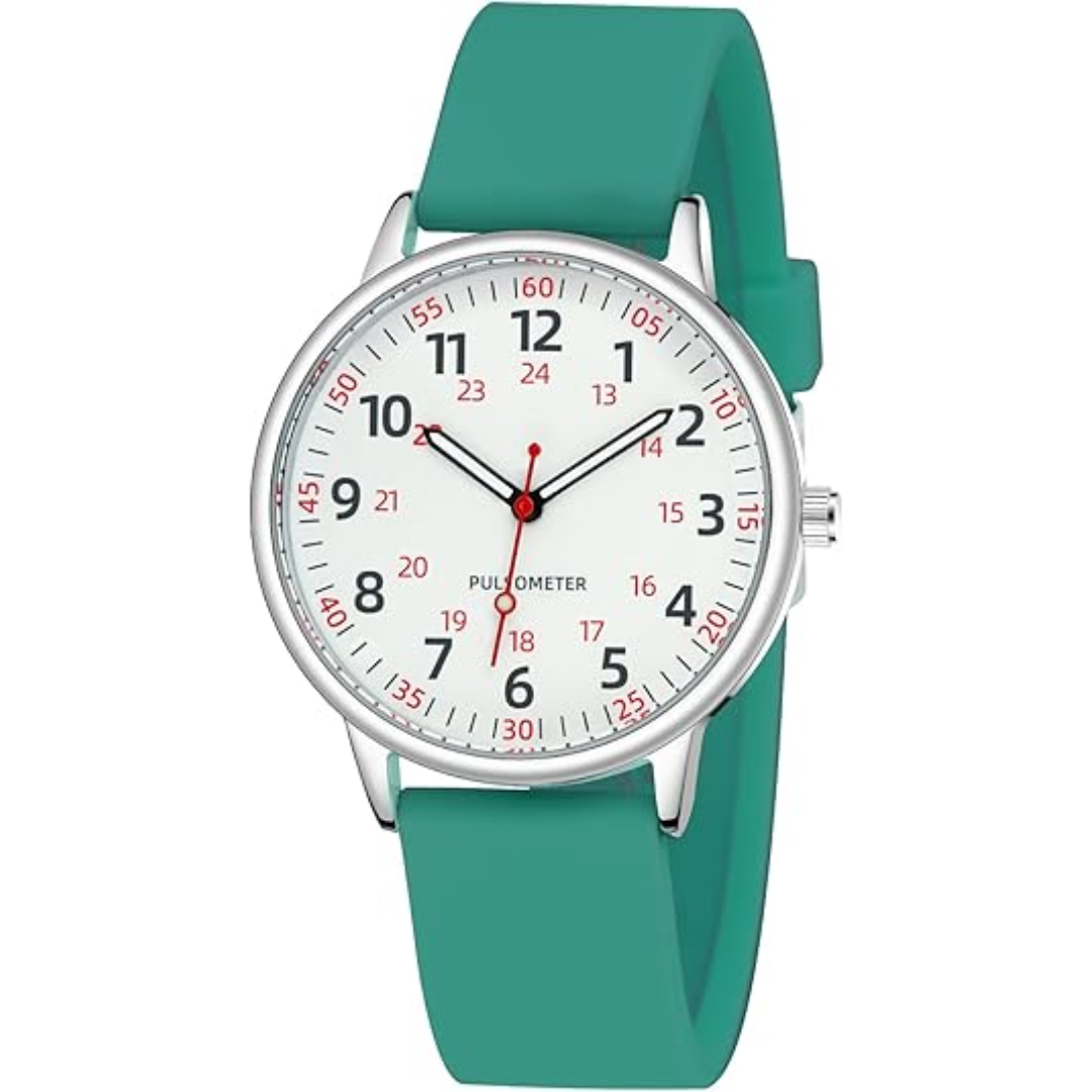 Ortekor Waterproof Nurse Watch with Clear Second Hand & Comfortable Silicone Band for Accurate Timekeeping