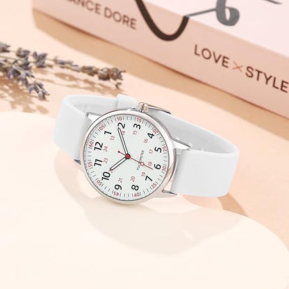 Ortekor Waterproof Nurse Watch with Clear Second Hand & Comfortable Silicone Band for Accurate Timekeeping