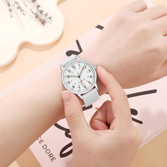 Ortekor Waterproof Nurse Watch with Clear Second Hand & Comfortable Silicone Band for Accurate Timekeeping