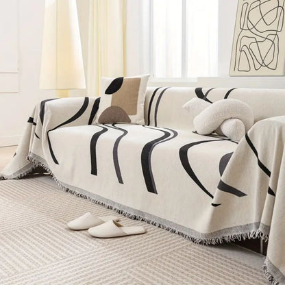 Waver Sofa Cover - Jacquard Chenille, Non-Slip Design, Flowy design