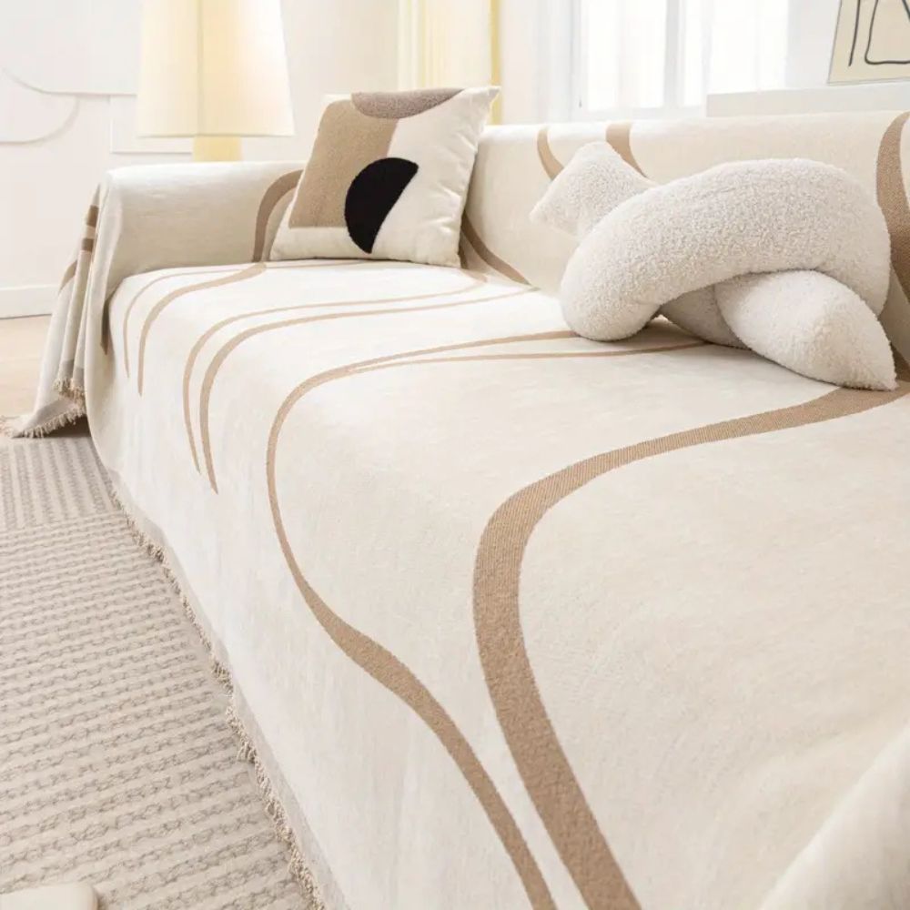 Waver Sofa Cover - Jacquard Chenille, Non-Slip Design, Flowy design