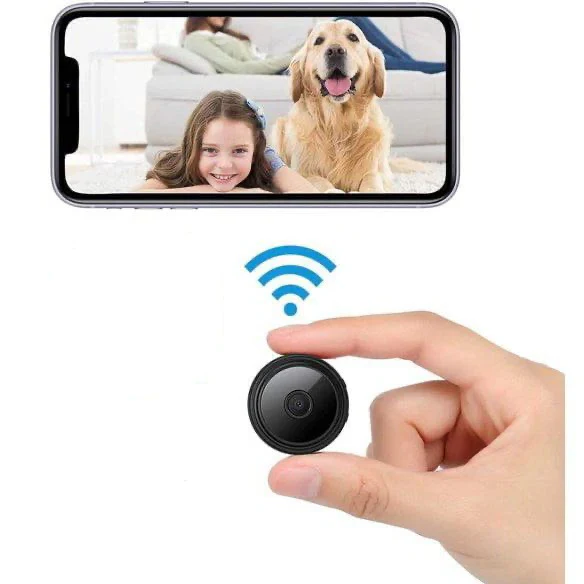 Outdoor Surveillance Camera, Mini Camera with 1080P Night Vision, Wireless Indoor Camera with Motion Detection