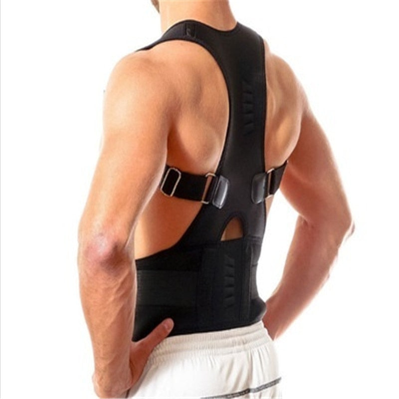 Wearclo | Posture Corrector Back Brace with Magnetic Therapy | Adjustable Support Belt for Pain Relief and Comfort