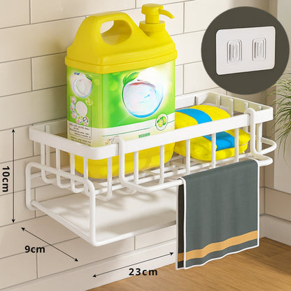 Wesley Wall Mounted Drying Rack - Carbon Steel, Compact Storage for Sponges and Towels