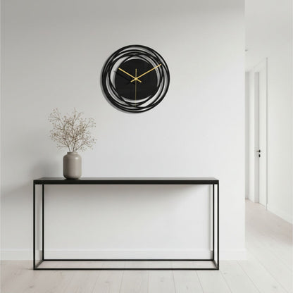 12-Inch Silent Wall Clock Black Round Modern Non-Ticking Quartz for Living Room Bedroom Kitchen Office