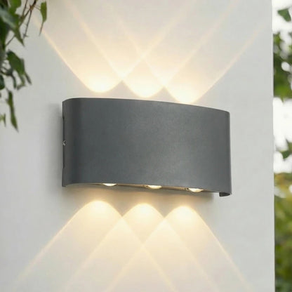 Dual-Beam Outdoor Wall Light – Sandblasted Aluminum – IP65 Weatherproof for Porch, Patio & Garden