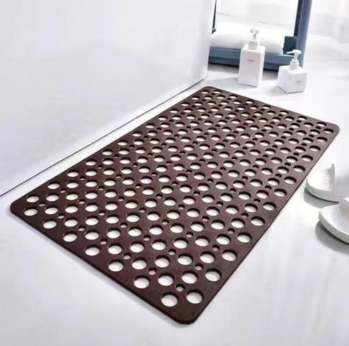 Anti-Slip Bathroom Mat with Drain Holes and Suction Cups for Shower Floor, Tub, Wet Surfaces | Quick Dry, Mildew Resistant TPE Safety