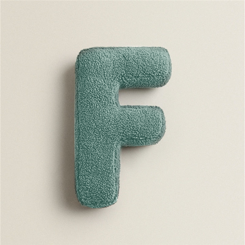 Whimsical Alphabet Letter Fleece Pillows – Soft Cotton Fleece with Polyester Fill