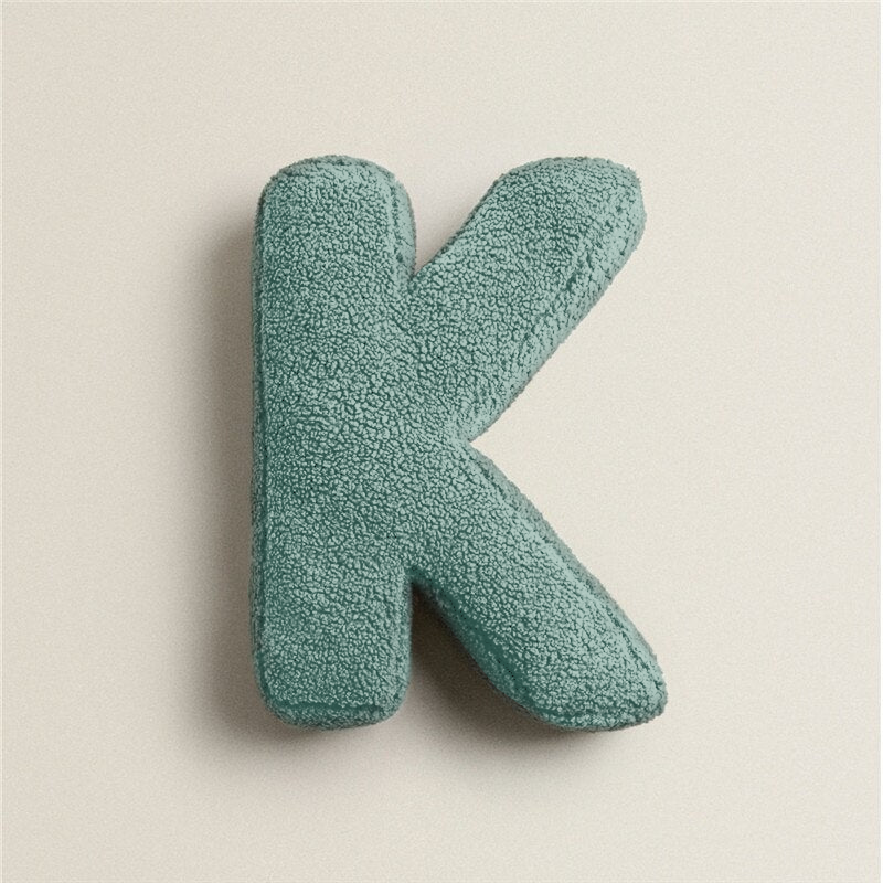 Whimsical Alphabet Letter Fleece Pillows – Soft Cotton Fleece with Polyester Fill