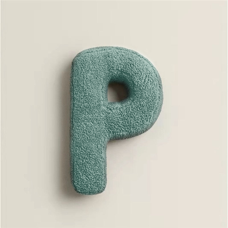 Whimsical Alphabet Letter Fleece Pillows – Soft Cotton Fleece with Polyester Fill