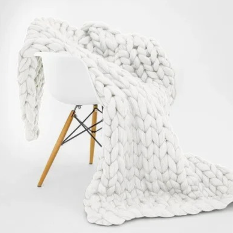 Weighted Cotton Blanket for Better Sleep & Relaxation – Breathable, Machine Washable Comfort Throw for Year-Round Use