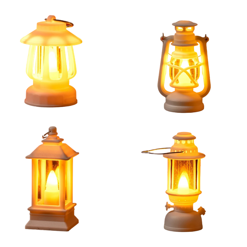 Miniature LED Night Light for Dollhouses & Shelves – Vintage Style Accent Lamp for Play Scenes & Display