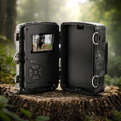 Motion-Activated Trail Camera with Night Vision for Outdoor Wildlife Monitoring & Security | Weatherproof Infrared Game Cam for Deer Hunting