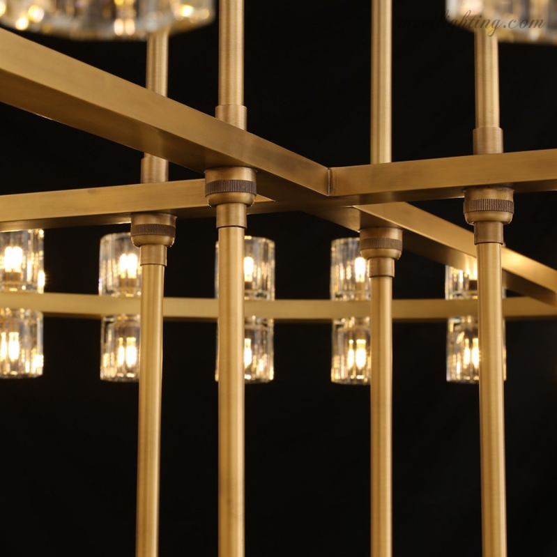Two-Tier Crystal Chandelier 60 Inch Round Statement Lighting 108 Bulbs for Dining Room Living Room Bedroom Hotel Restaurant Grand Entryway