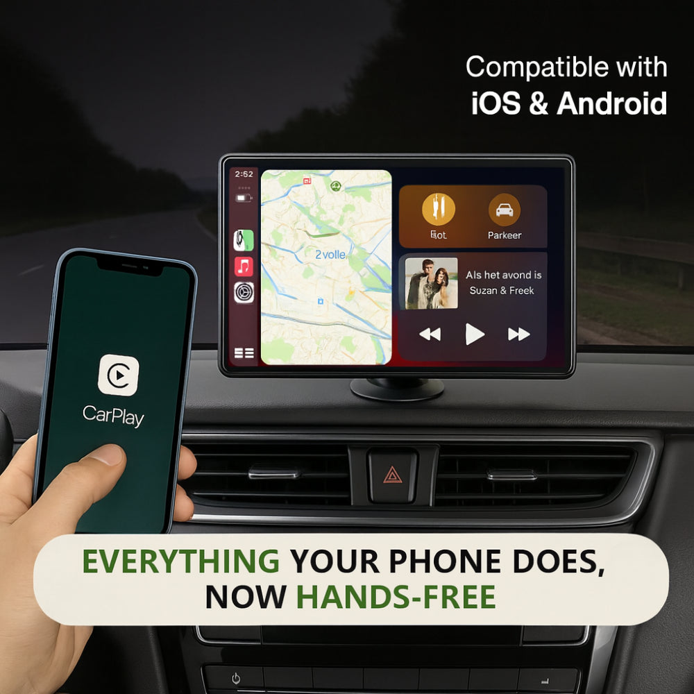 Touchscreen Car Adapter | Wireless CarPlay & Android Auto with HD Display | Universal Compatibility for Enhanced Driving Experience