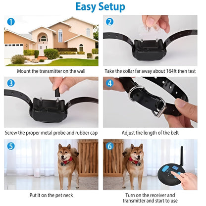 Wireless Dog Fence System | Adjustable Boundary with Waterproof Collar | Safe Outdoor Freedom for Dogs